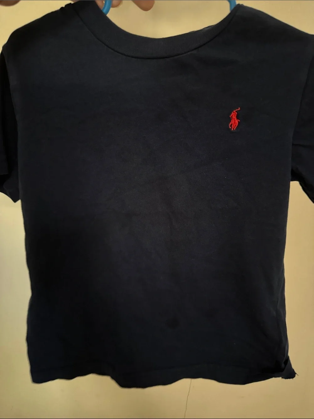 Ralph Lauren Navy Short-Sleeve Tee with Red Pony Embroidery